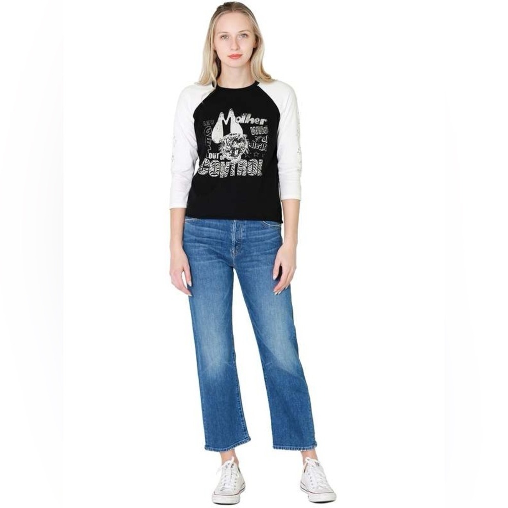 MOTHER The Concert 3/4 Sleeve Cutoff Tee “Out of Control” S NWT Graphic Tee